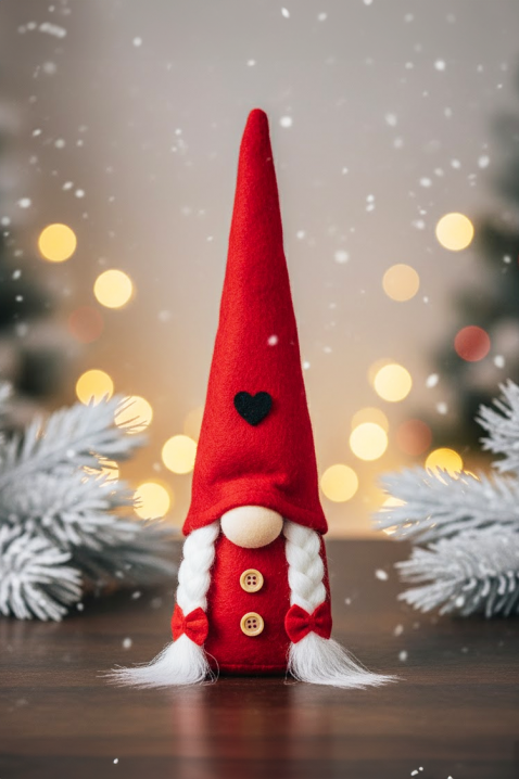 ELFONY Karácsonyi dekoráció törpe formájában, Szín: piros, IVET.HU - A te online butikod.
