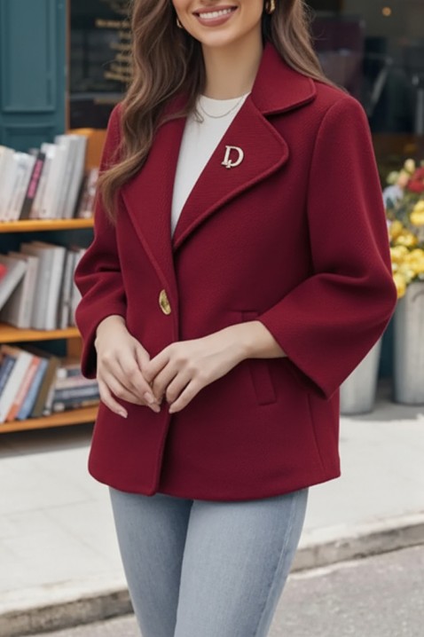 ZOLTINDA BORDO kabát, Szín: bordó, IVET.HU - A te online butikod.