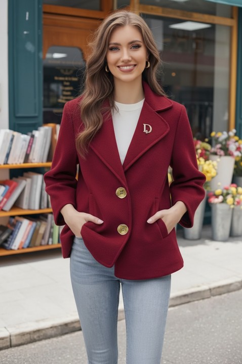 ZOLTINDA BORDO kabát, Szín: bordó, IVET.HU - A te online butikod.