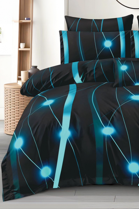 SIOFERY 200x220 cm pamut ágyneműgarnitúra - 4 darabos, Szín: fekete, IVET.HU - A te online butikod.