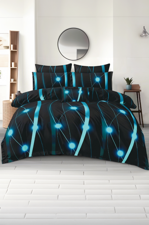 SIOFERY 200x220 cm pamut ágyneműgarnitúra - 4 darabos, Szín: fekete, IVET.HU - A te online butikod.