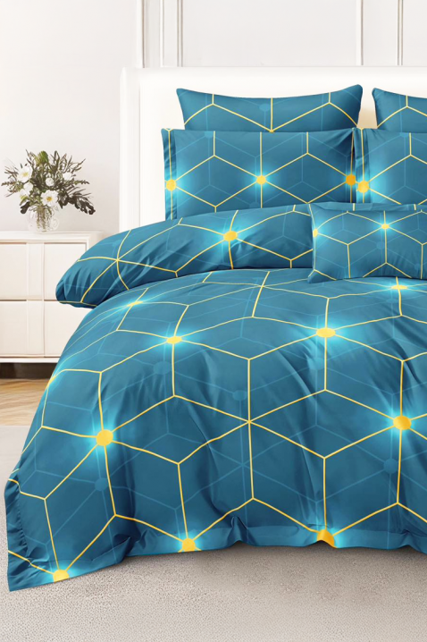 BRIONEFY 200x220 cm pamut ágyneműgarnitúra - 4 darabos, Szín: kék, IVET.HU - A te online butikod.