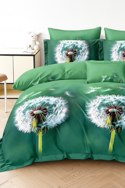 TRIONEFY 200x220 cm pamut ágyneműgarnitúra - 4 darabos, Szín: zöld, IVET.HU - A te online butikod.