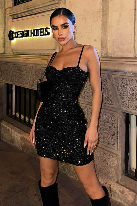 BRUDILDA BLACK ruha, Szín: fekete, IVET.HU - A te online butikod.