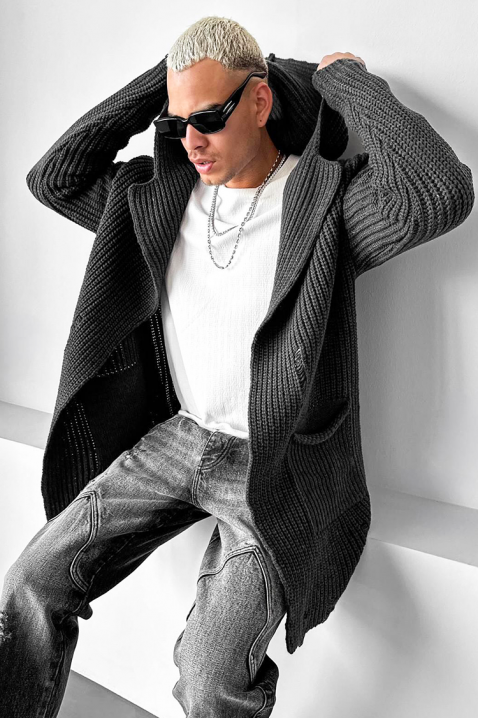 ROLTERO férfi kardigán, Szín: grafitszürke, IVET.HU - A te online butikod.