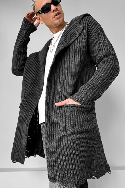 ROLTERO férfi kardigán, Szín: grafitszürke, IVET.HU - A te online butikod.