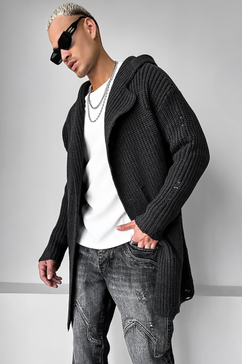 ROLTERO férfi kardigán, Szín: grafitszürke, IVET.HU - A te online butikod.