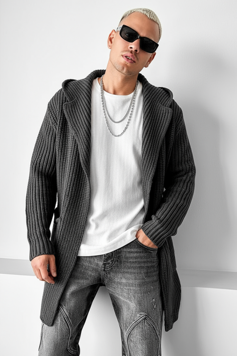 ROLTERO férfi kardigán, Szín: grafitszürke, IVET.HU - A te online butikod.