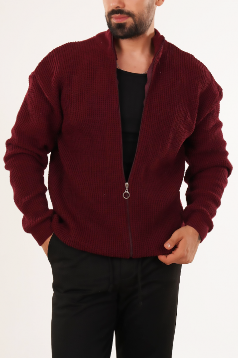 PARELMO BORDO férfi kardigán, Szín: bordó, IVET.HU - A te online butikod.