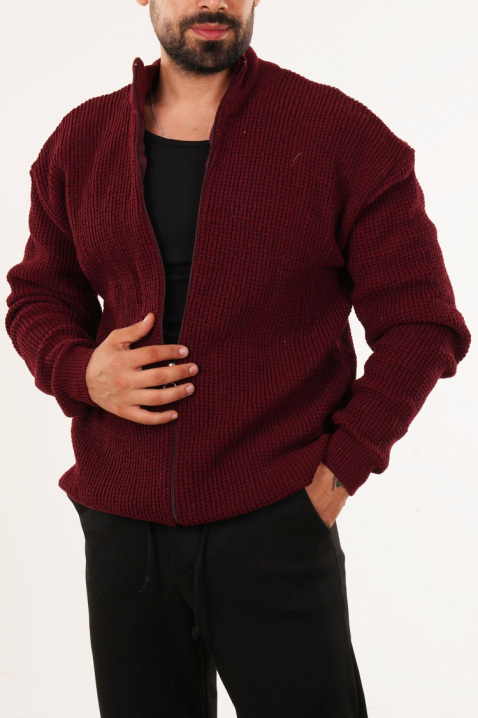 PARELMO BORDO férfi kardigán, Szín: bordó, IVET.HU - A te online butikod.