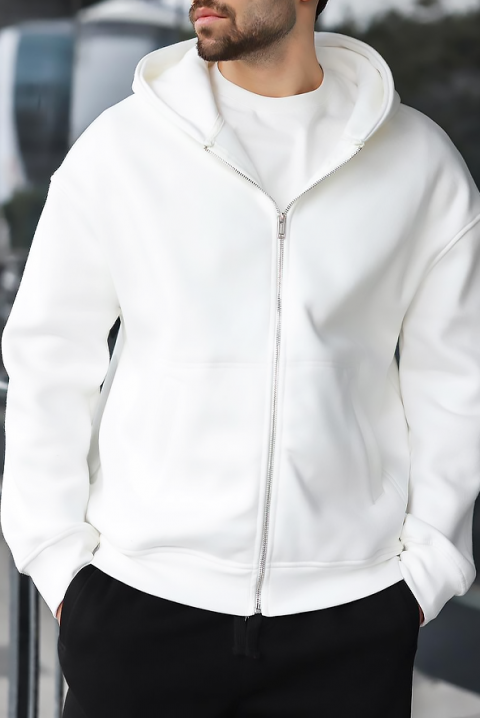 VERGERO WHITE férfi kardigán, Szín: fehér, IVET.HU - A te online butikod.