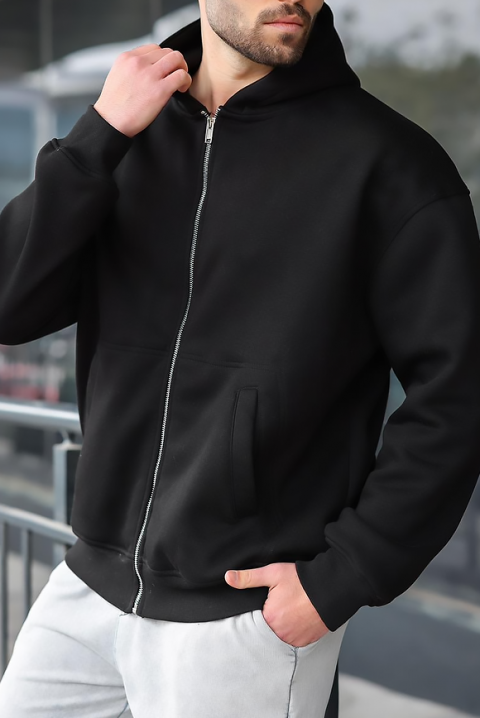 VERGERO BLACK férfi kardigán, Szín: fekete, IVET.HU - A te online butikod.