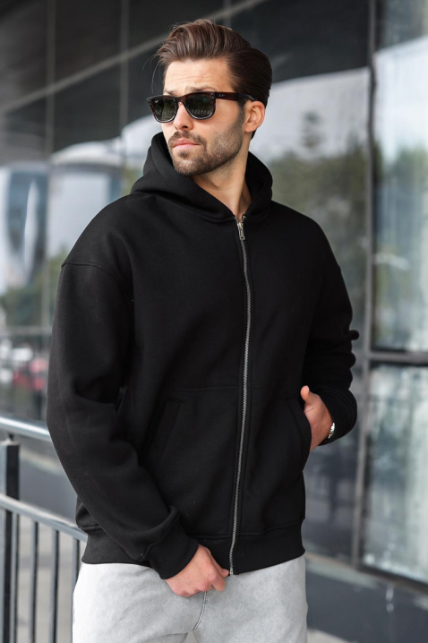 VERGERO BLACK férfi kardigán, Szín: fekete, IVET.HU - A te online butikod.