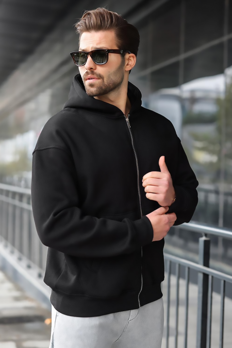 VERGERO BLACK férfi kardigán, Szín: fekete, IVET.HU - A te online butikod.