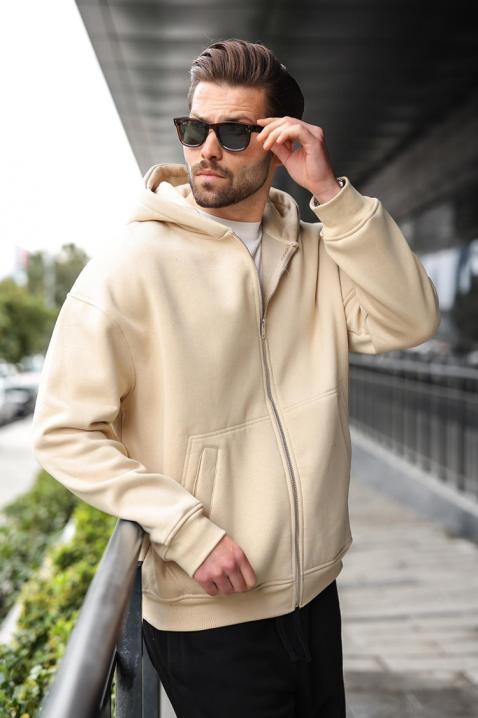 VERGERO BEIGE férfi kardigán, Szín: bézs, IVET.HU - A te online butikod.