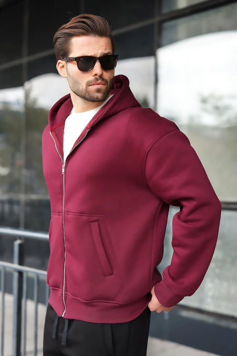 VERGERO BORDO férfi kardigán, Szín: bordó, IVET.HU - A te online butikod.