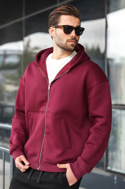 VERGERO BORDO férfi kardigán, Szín: bordó, IVET.HU - A te online butikod.