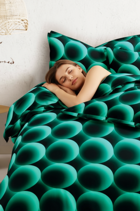 VEPOLDY pamut ágyneműgarnitúra 200x220 cm 4 darabos, Szín: zöld, IVET.HU - A te online butikod.