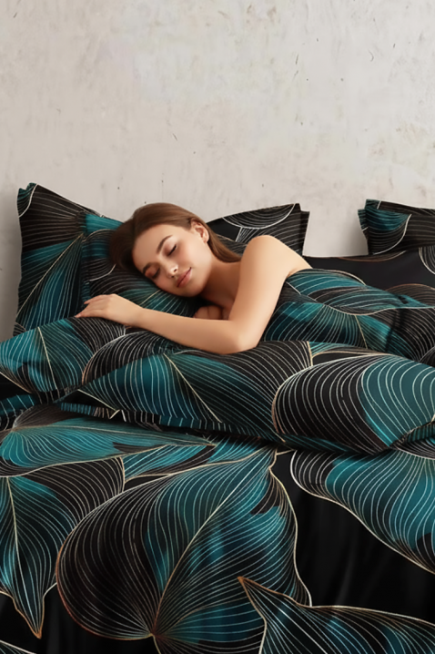 FIOGELDY pamut ágyneműgarnitúra 200x220 cm - 4 darabos, Szín: fekete, IVET.HU - A te online butikod.