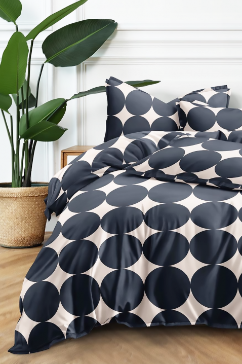 ZERMOHY pamut ágyneműgarnitúra 200x220 cm - 4 darabos, Szín: fekete, IVET.HU - A te online butikod.