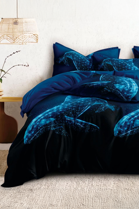 MOLNEFY ágyneműgarnitúra 160x200 cm - 4 darabos, Szín: sötétkék, IVET.HU - A te online butikod.