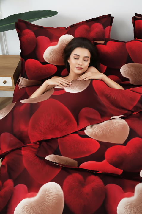 SERFONY ágyneműgarnitúra 160x200 cm - 4 darabos, Szín: piros, IVET.HU - A te online butikod.