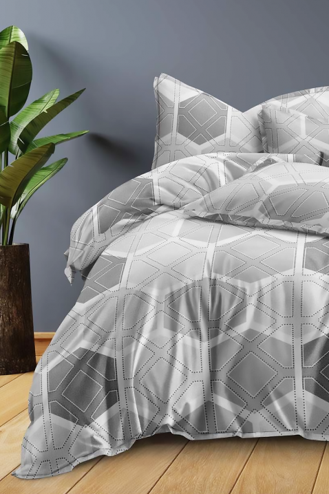 GERDONY pamut ágyneműgarnitúra 160x200 cm - 4 darabos, Szín: szürke, IVET.HU - A te online butikod.