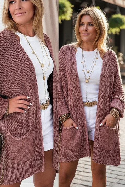 GLORDENZA PUDRA kardigán, Szín: púderrózsaszín, IVET.HU - A te online butikod.