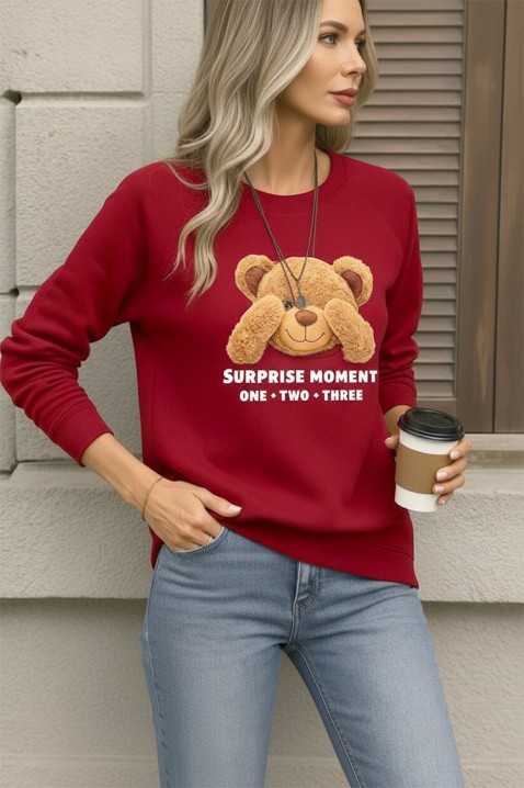 BRADELZA RED női pulóver, Szín: piros, IVET.HU - A te online butikod.