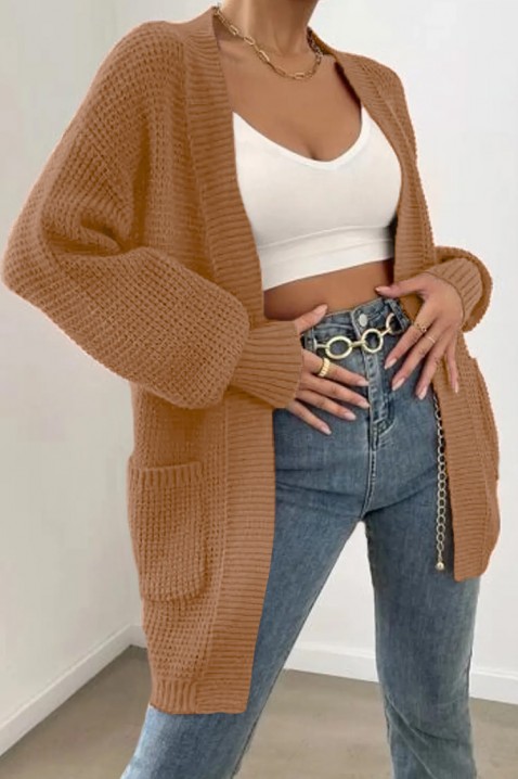 VISTALFA CAMEL kardigán, Szín: világosbarna, IVET.HU - A te online butikod.