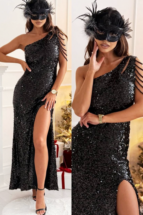 TANGELZA BLACK ruha, Szín: fekete, IVET.HU - A te online butikod.