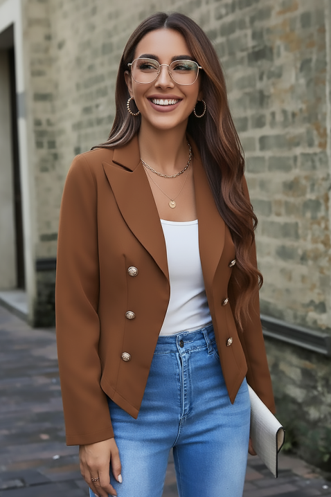 OFLINZA CAMEL blézer, Szín: világosbarna, IVET.HU - A te online butikod.