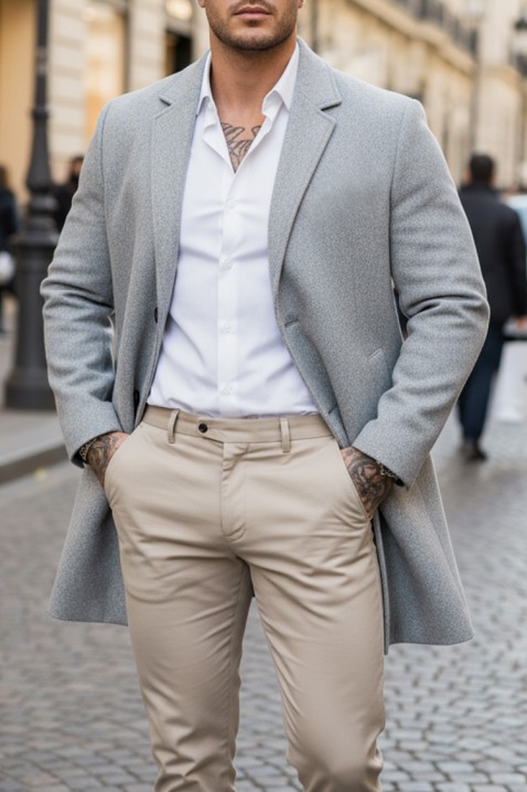 DERKEDO GREY férfi kabát, Szín: szürke, IVET.HU - A te online butikod.