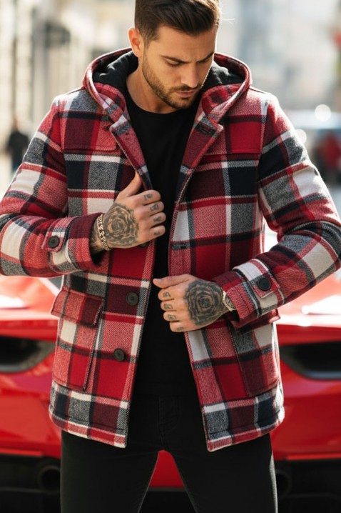 STERFO RED férfi kabát, Szín: piros, IVET.HU - A te online butikod.