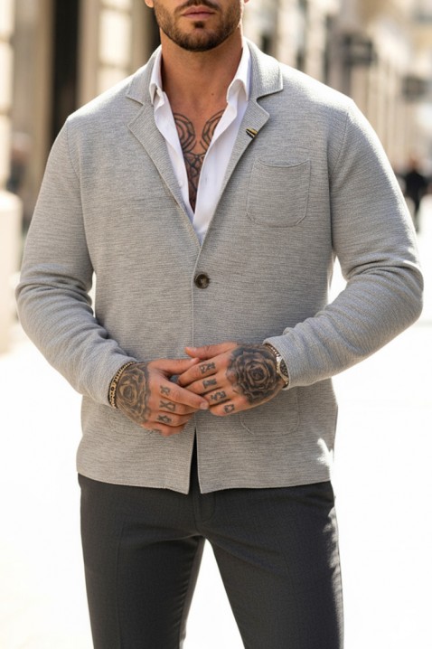 PITERFO férfi kardigán, Szín: szürke, IVET.HU - A te online butikod.