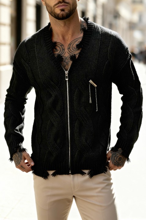 JOLZERO BLACK férfi kardigán, Szín: fekete, IVET.HU - A te online butikod.