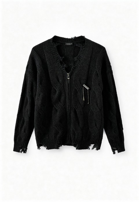 JOLZERO BLACK férfi kardigán, Szín: fekete, IVET.HU - A te online butikod.