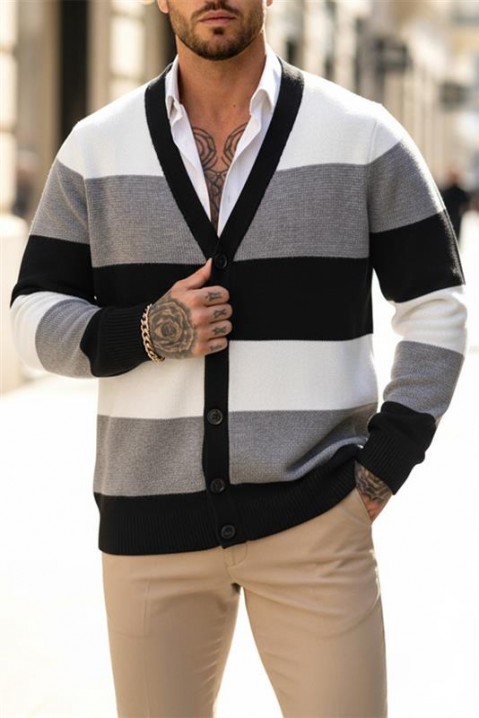 LOBRELO GREY férfi kardigán, Szín: szürke, IVET.HU - A te online butikod.