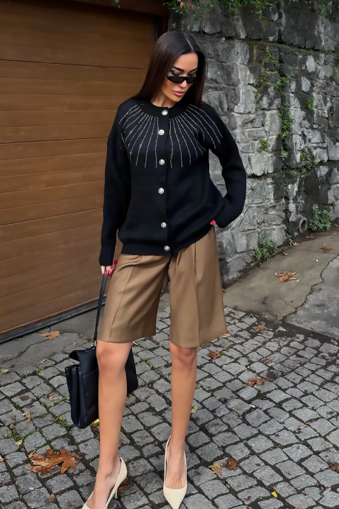 KRODELSA BLACK kardigán, Szín: fekete, IVET.HU - A te online butikod.