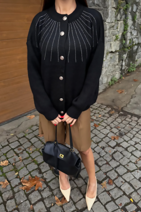 KRODELSA BLACK kardigán, Szín: fekete, IVET.HU - A te online butikod.