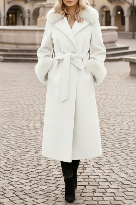LUXINDA WHITE kabát, Szín: fehér, IVET.HU - A te online butikod.