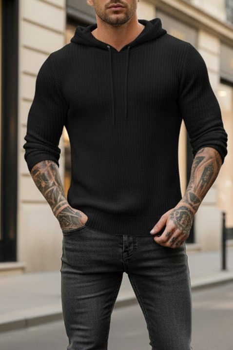 JEROLDO BLACK férfi pulóver, Szín: fekete, IVET.HU - A te online butikod.