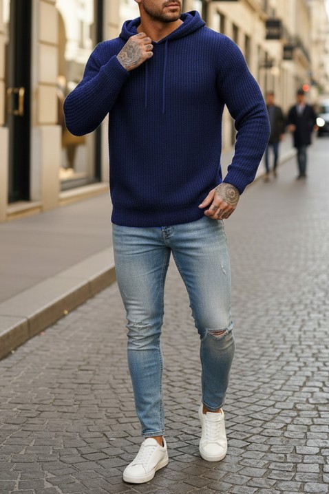 JEROLDO NAVY férfi pulóver, Szín: sötétkék, IVET.HU - A te online butikod.