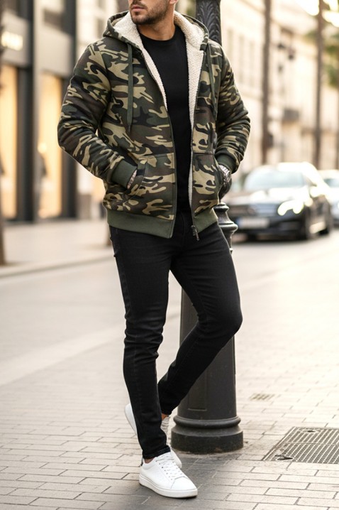 MORTODO férfi kardigán, Szín: khaki, IVET.HU - A te online butikod.