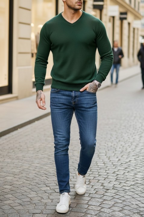 MARKAN GREEN férfi pulóver, Szín: zöld, IVET.HU - A te online butikod.