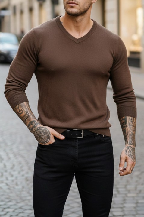 MARKAN BROWN férfi pulóver, Szín: barna, IVET.HU - A te online butikod.