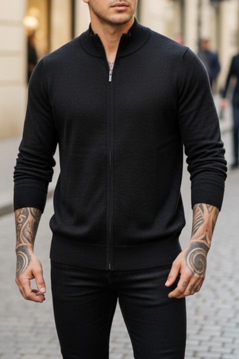 KAROLDI BLACK férfi kardigán, Szín: fekete, IVET.HU - A te online butikod.