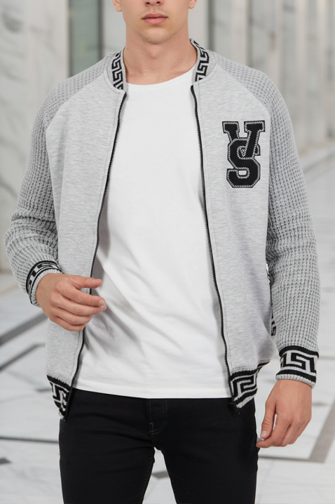 KREFOZ GREY férfi kardigán, Szín: szürke, IVET.HU - A te online butikod.