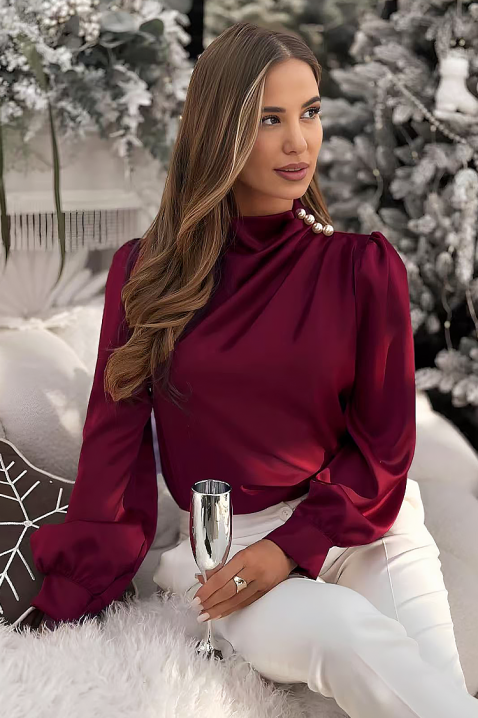 NERLENZA BORDO női blúz, Szín: bordó, IVET.HU - A te online butikod.