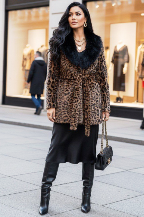 KATELINDA kabát, Szín: leopárdmintás, IVET.HU - A te online butikod.